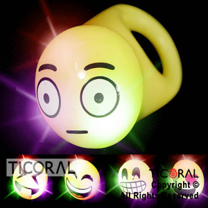 ANILLO EMOTICONES SILICONA LUMINOSO X 36
