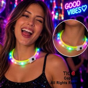 VINCHA LUMINOSA FLUO MULTIUSO MULTICOLOR X 6 UNIDADES