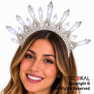 VINCHA CRISTAL DE HIELO LUMINOSA PLATEADA