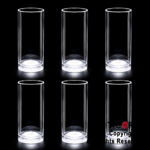 VASO TRAGO LARGO LUMINOSO CON BASE LUZ BLANCA X 6