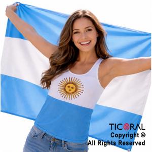 BANDERA TELA ARGENTINA CON SOL 90 X 140 CM - (CH5019)