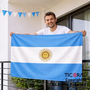 BANDERA TELA ARGENTINA CON SOL 90 X 140 CM - (CH5019)
