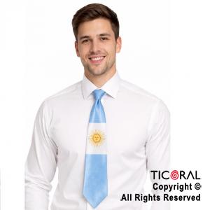CORBATA DE TELA ARGENTINA CON SOL