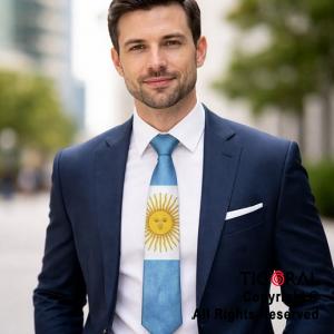 CORBATA DE TELA ARGENTINA CON SOL