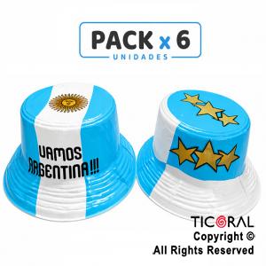 SOMBRERO PLASTICO PILUSO ARGENTINA x 6