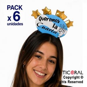 VINCHA ARGENTINA FRASES SURTIDAS (PACK X 6 UNIDADES)