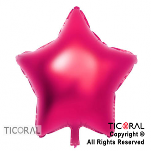 GLOBO MYLAR ESTRELLA 18  FUCSIA METALIZADO ENVASADO HS7958-A-4 X 1