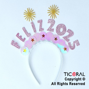VINCHA FELIZ 2025 DECO TORNASOL x 1