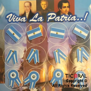 Pins patrios escarapelas plastico x 12