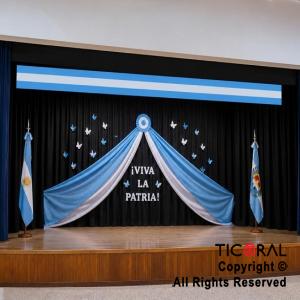 BANDERA ARGENTINA DECORATIVA 40CM ANCHO X 3MT LARGO X1