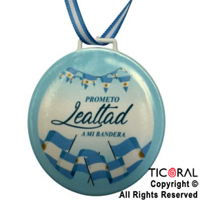 MEDALLA PROMESA A LA BANDERA PLASTICA 6 CM X 1