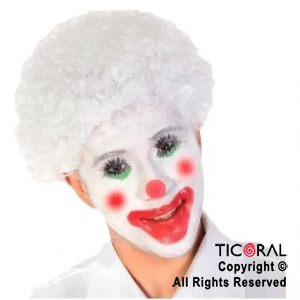 PELUCA PAYASO BLANCA x 1