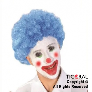 PELUCA PAYASO AZUL x 1