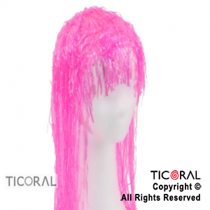 PELUCA FLUO PLASTICA FUCSIA x 1