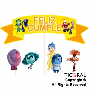 ADORNO PINCHE PARA TORTA FELIZ CUMPLE INTENSAMENTE x 5 UNIDADES