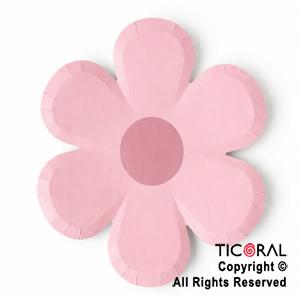 PLATO FLOR MARGARITA ROSA X 10 UNIDADES x 1