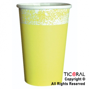 VASO POLIPAPEL 240CC AMARILLO PASTEL X 8