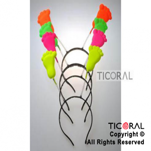 VINCHA RESORTE FLUO PATITA x 6