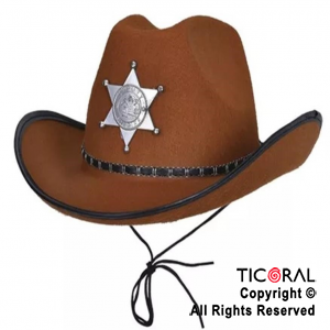 SOMBRERO COWBOY MARRON X 1