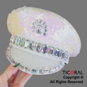 SOMBRERO CAPITAN PREMIUM BRIDE IRIS BLANCO x 1