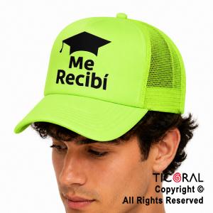SOMBRERO GORRA IMPRESO ME RECIBI FLUO VERDE CAP x 1