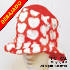 SOMBRERO GALERA ROJA CON CORAZONES HS690 x 1