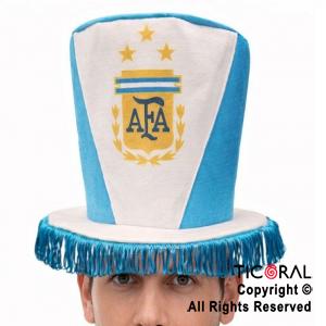SOMBRERO GALERA FUTBOL 20 CM ARGENTINA ESCUDO CON FLECOS x 1