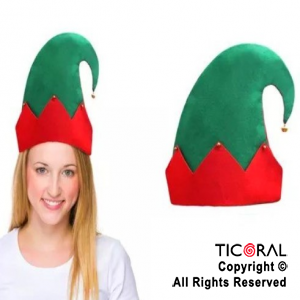 SOMBRERO ELFO NAVIDEO CASCABELES X 1
