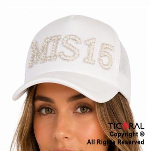 SOMBRERO GORRA MIS 15 BLANCO