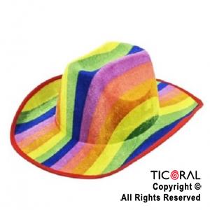 SOMBRERO COWBOY MULTICOLOR FLUO x 1