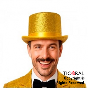 SOMBRERO GALERA GLITTER ORO x 1