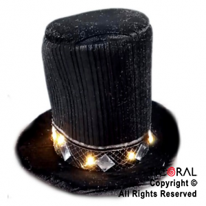 SOMB GALERA ATERCIOPELADA DECO NEGRO LUMINOSO x 1