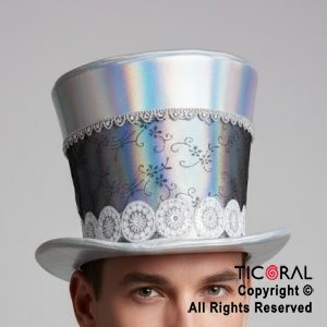 SOMBRERO GALERA LUJO IRIDISCENTE COLGANTES x 1