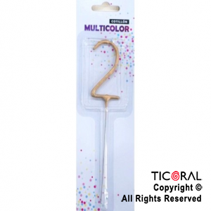 NUMERO ESTRELLITA SPARKLER DORADO N.2 X 1