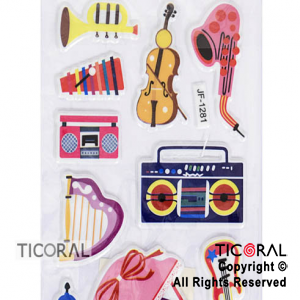 STICKER INSTRUMENTOS MUSICALES (21X7CM) HS5658-20 x 12