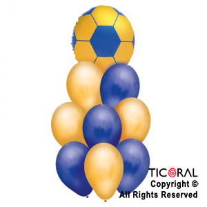 SET DE GLOBOS PREMIUM FUTBOL AZUL Y AMARILLO x 1