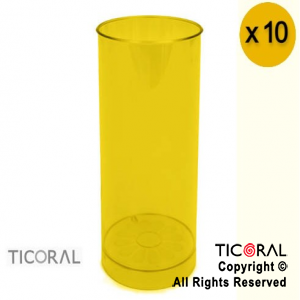 VASO TUBO AMARILLO x 10