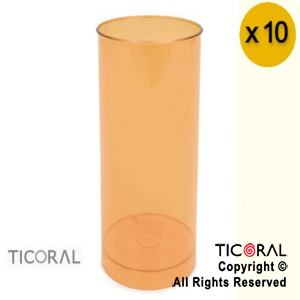 VASO TUBO NARANJA x 10