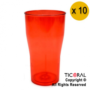 VASO COLA COLOR ROJO x 10