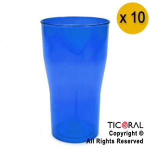 VASO COLA COLOR AZUL x 10