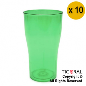 VASO COLA COLOR VERDE x 10