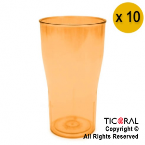 VASO COLA COLOR NARANJA x 10