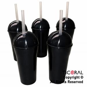 VASO DOMO NEGRO CON SORBETE 400 ML x 5