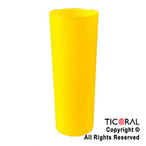 VASO TRAGO LARGO PP KV AMARILLO 280CC X 10