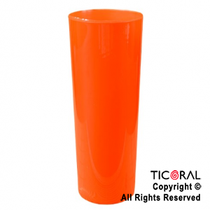 VASO TRAGO LARGO PP KV NARANJA 280CC X 10