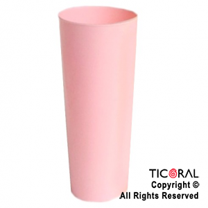 VASO TRAGO LARGO PP KV ROSA PASTEL 280CC X 10