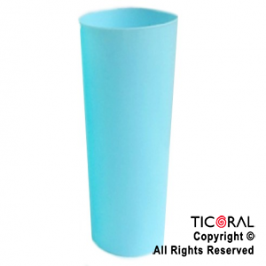 VASO TRAGO LARGO PP KV CELESTE PASTEL 280CC X 10