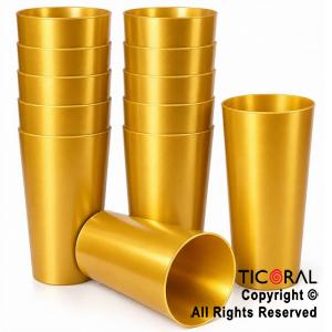 VASO TRAGO LARGO PP KV ORO 280 CC X 10 UNIDADES