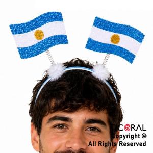 VINCHA BANDERAS ARGENTINA CON POM POM