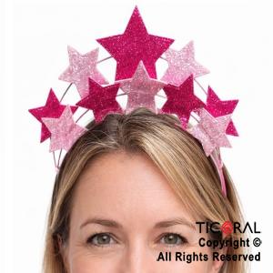 VINCHA ESTRELLAS ROSA Y FUCSIA x 1